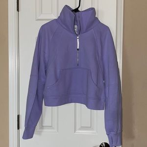 Lululemon Lilac Smoke Oversized Scuba half zip funnel neck